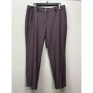 Lady Hagen Pants Womens‎ 8 Pink Black Geometric Stretch Golf Casual Performance